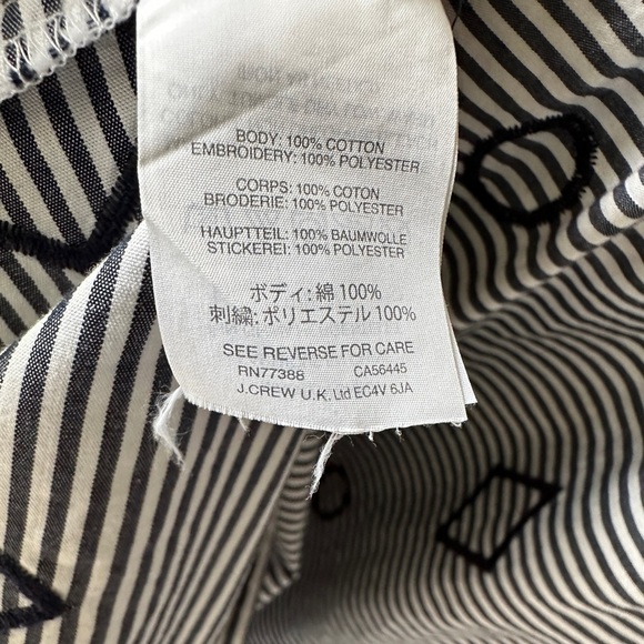 Madewell | Navy & White Embroidered Stripe Cotton Midi Skirt - Picture 7 of 8